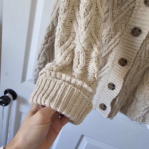 Free People Knit Oversized Baggy V Neck Cardigan Sweater #68 - Picture 7 of 10